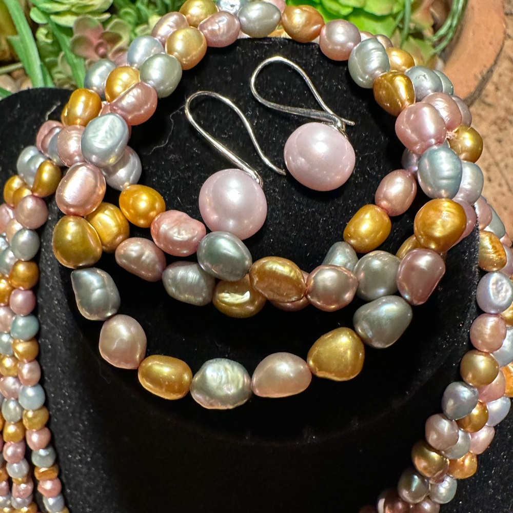 Honora cultured pearls in pastels - set